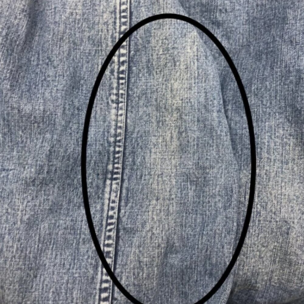Kerri Rosenthal Puff Sleeve Denim Shirt Top Buttondown Ruffle V-Neck XL 285060 - Picture 12 of 13